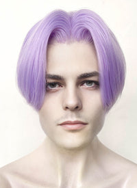 Pastel Purple Straight Lace Front Synthetic Men's Wig LF6099