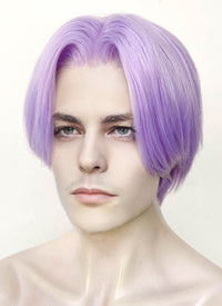 Pastel Purple Straight Lace Front Synthetic Men's Wig LF6099