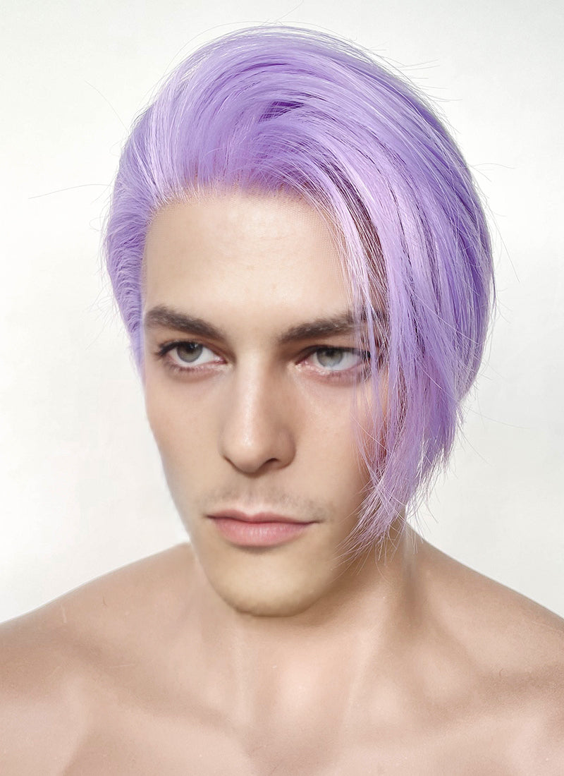 Pastel Purple Straight Lace Front Synthetic Men's Wig LF6100