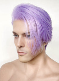 Pastel Purple Straight Lace Front Synthetic Men's Wig LF6100