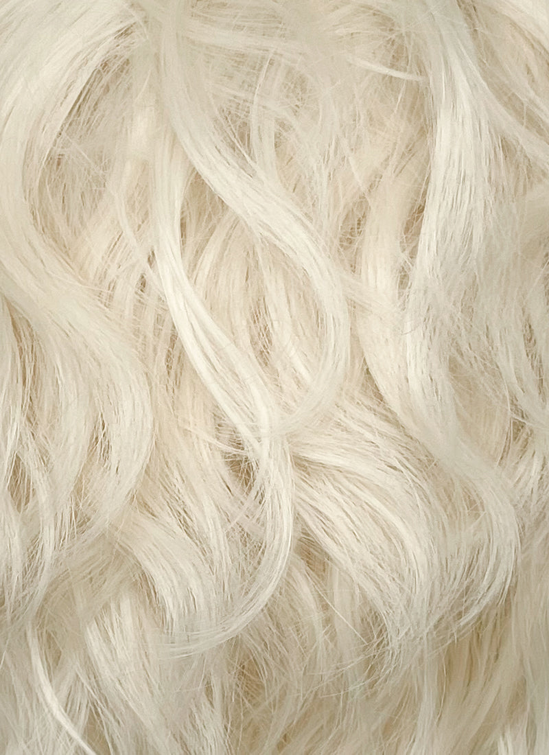 Platinum Blonde Wavy Lace Front Synthetic Men's Wig LF8000