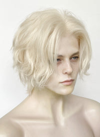 Platinum Blonde Wavy Lace Front Synthetic Men's Wig LF8000 (Customisable)