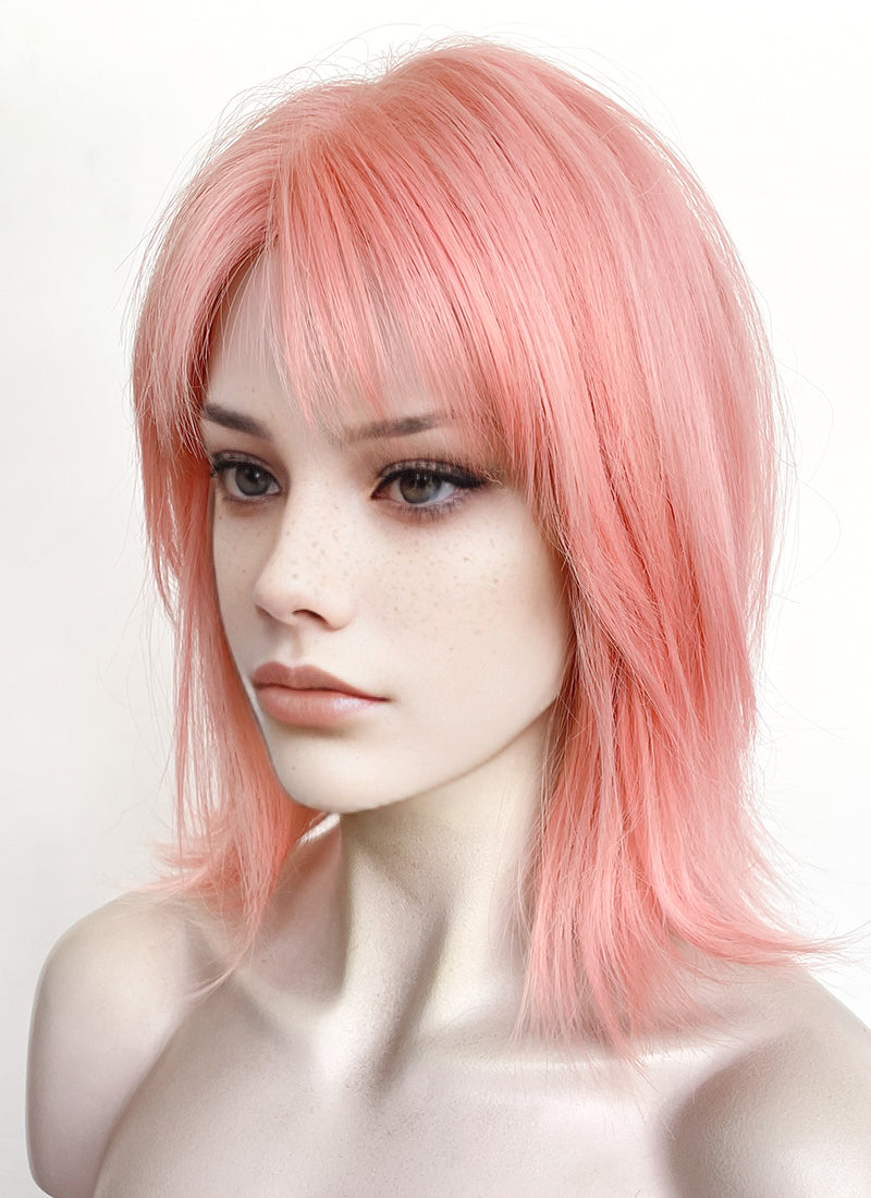 Pink Straight Lace Front Synthetic Hair Wig LF8011