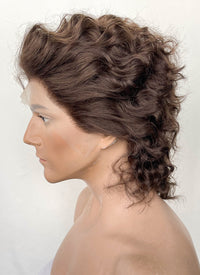 Brunette Curly Lace Front Synthetic Men's Wig LF8017