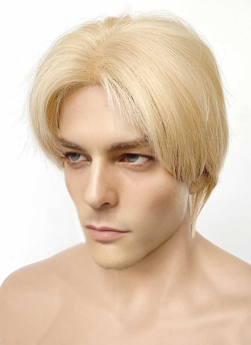 Blonde Straight Lace Front Synthetic Hair Men's Wig LF8026