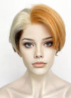 Brown Mixed Blonde Copper Straight Lace Front Synthetic Men's Wig LF8027