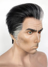 Arcane Silco Black Mixed Grey Straight Lace Front Synthetic Men's Wig LF8031