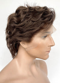 Brunette Wavy Lace Front Synthetic Men's Wig LF8032