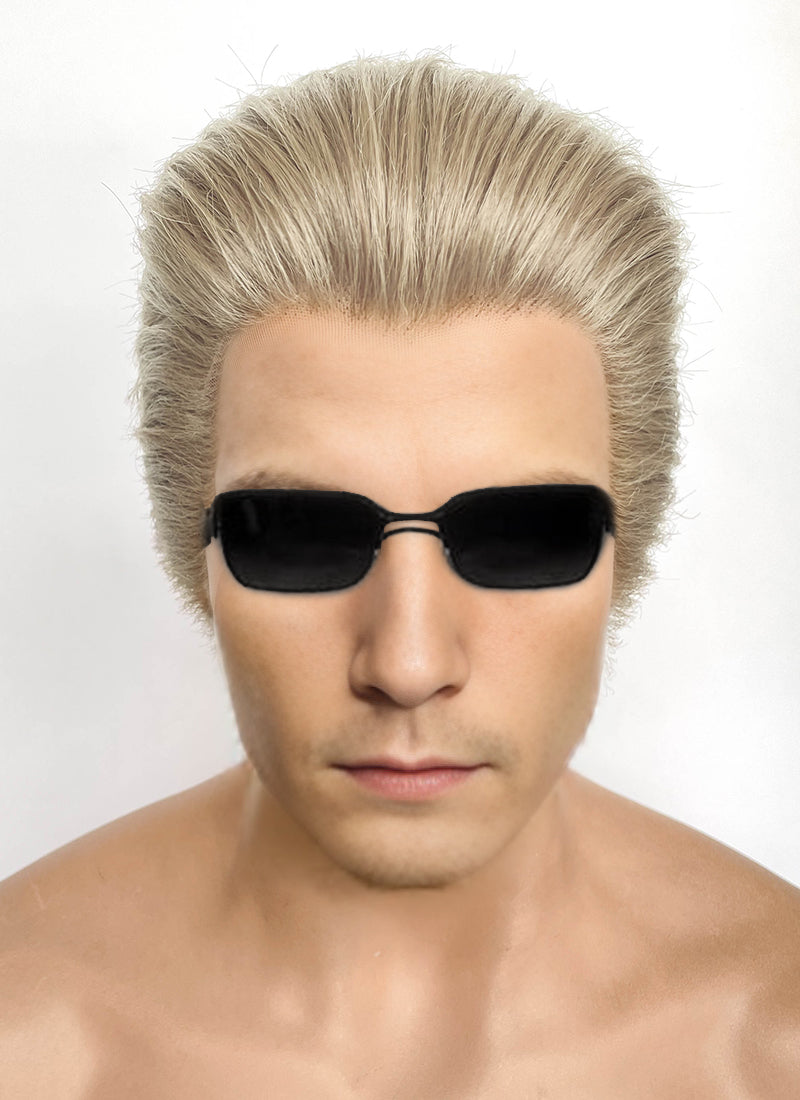 Resident Evil Albert Wesker Pastel Ash Blonde Straight Lace Front Synthetic Men's Wig LF8035