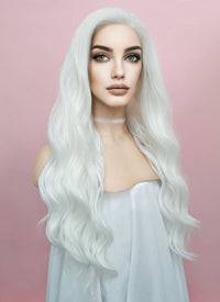 Wavy White Lace Front Synthetic Wig LF388