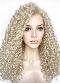 Ash Blonde Curly Lace Front Synthetic Wig LFK5553