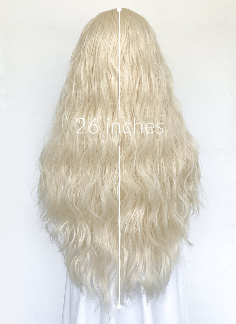 Platinum Blonde Wavy Lace Front Synthetic Wig LFK5560A