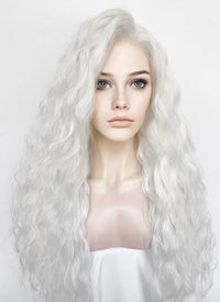 White Wavy Lace Front Synthetic Hair Wig LFK5564