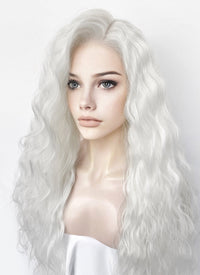 White Wavy Lace Front Synthetic Hair Wig LFK5564