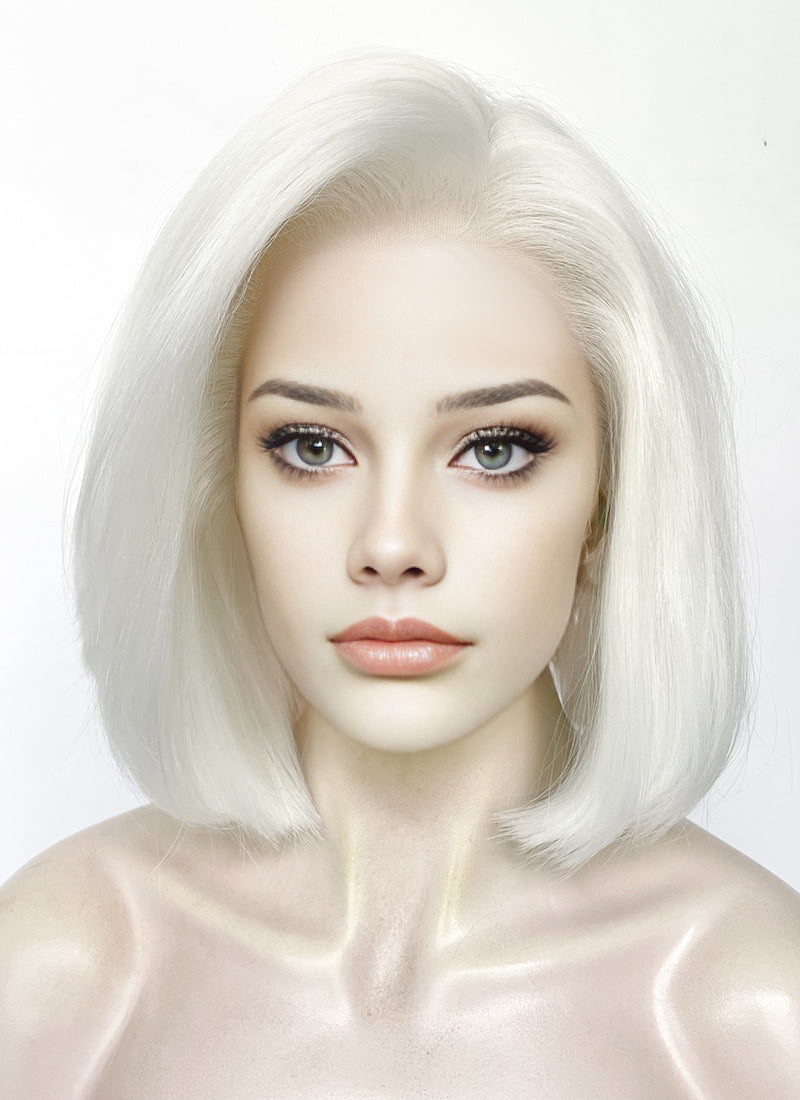 Platinum Blonde Straight Bob Lace Front Synthetic Wig LFK5568