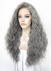 Mixed Dark Grey Curly Lace Front Synthetic Wig LFK5571