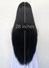 Black Straight 13" x 6" Lace Top Kanekalon Synthetic Hair Wig LFS018