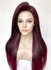 Two Tone Burgundy Straight 13" x 6" Lace Top Kanekalon Synthetic Hair Wig LFS036