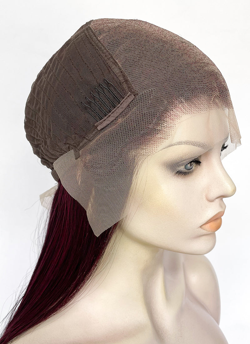 Two Tone Burgundy Straight 13" x 6" Lace Top Kanekalon Synthetic Hair Wig LFS036