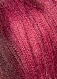 League of Legends LOL Arcane Vi Two Tone Red Straight Lace Front Synthetic Wig LN6041A