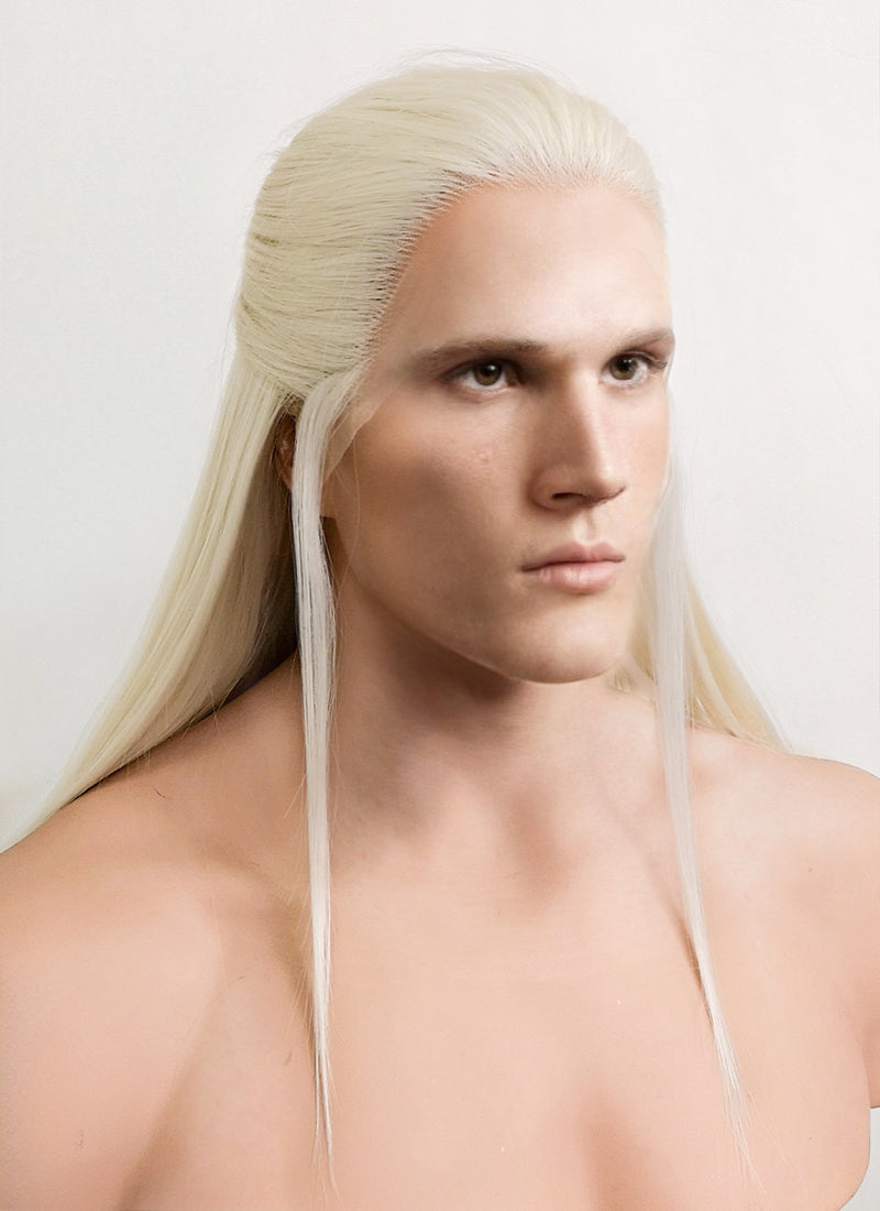 House of the Dragon Daemon Targaryen Platinum Blonde Straight Lace Front Synthetic Men's Wig LW4016