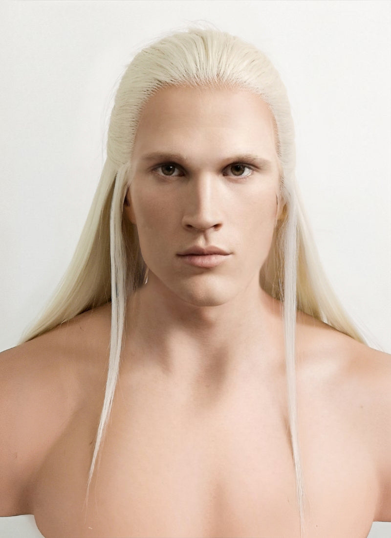 House of the Dragon Daemon Targaryen Platinum Blonde Straight Lace Front Synthetic Men's Wig LW4016