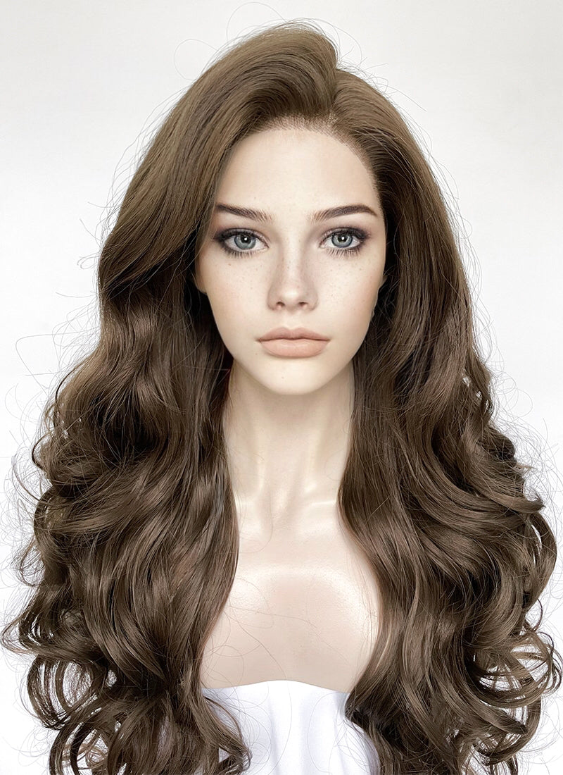 Brunette Wavy Lace Front Synthetic Wig LW4039