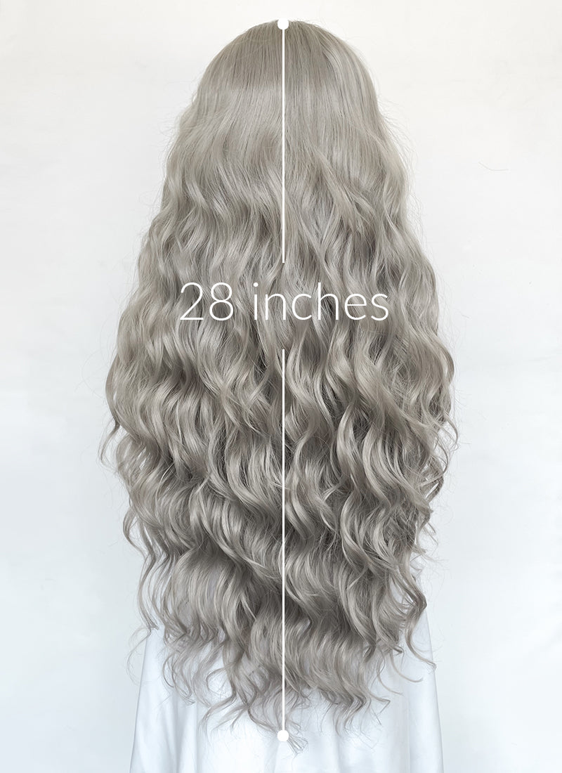 Grey Wavy Lace Front Synthetic Wig LW4043