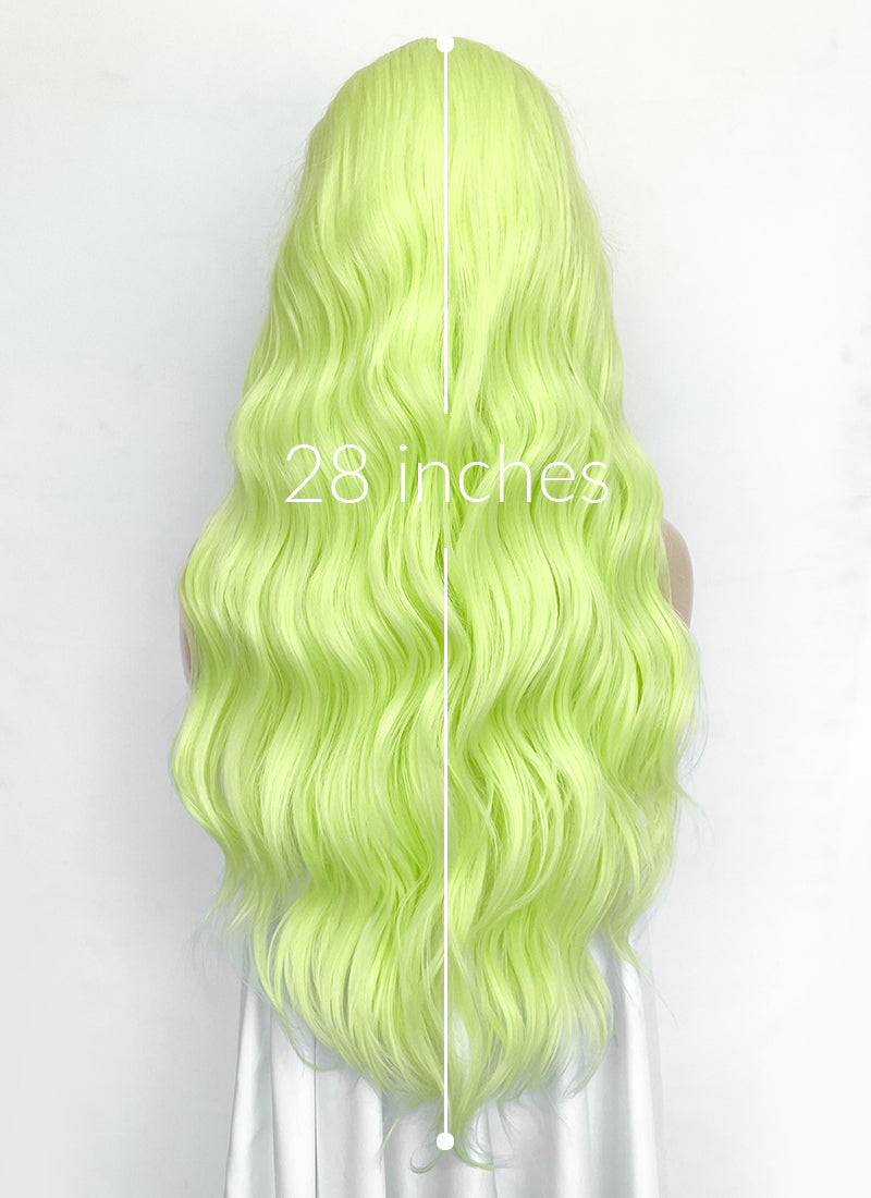 Pastel Chartreuse Wavy Lace Front Synthetic Hair Wig LW4044