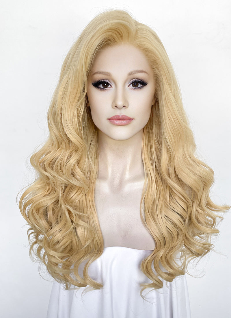 Wicked Glinda Blonde Wavy Lace Front Synthetic Hair Wig LW4048