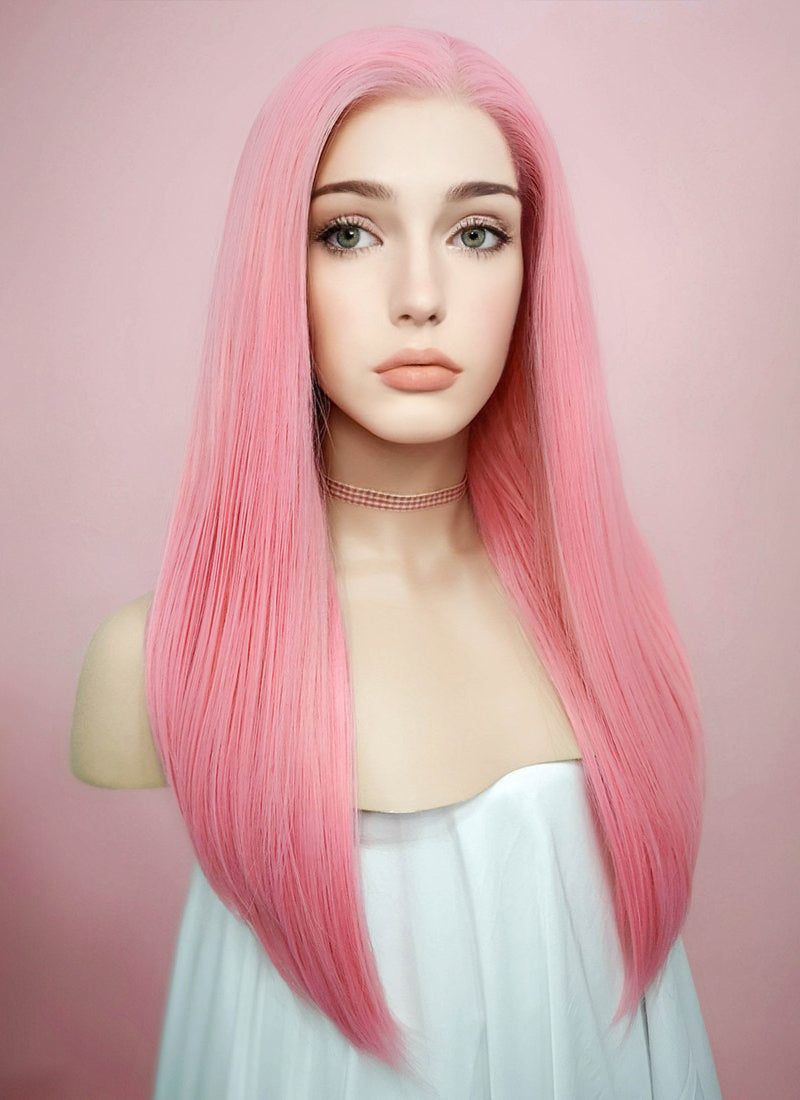 Straight Pink Lace Front Synthetic Wig LW769C