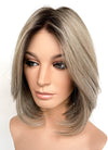 Balayage Blonde With Dark Roots Straight Mono Top Lace Wig MN005