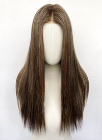 Brown Mixed Blonde Straight Mono Top Lace Wig MN008