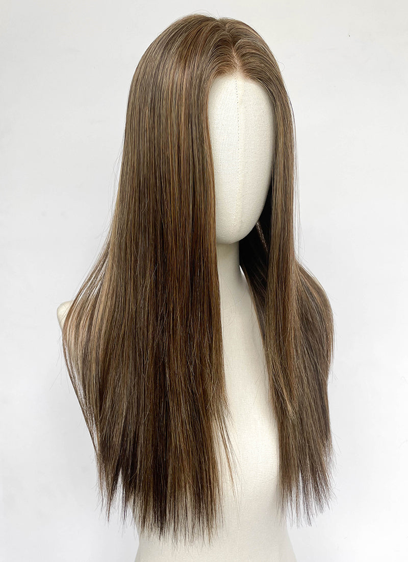 Brown Mixed Blonde Straight Mono Top Lace Wig MN008