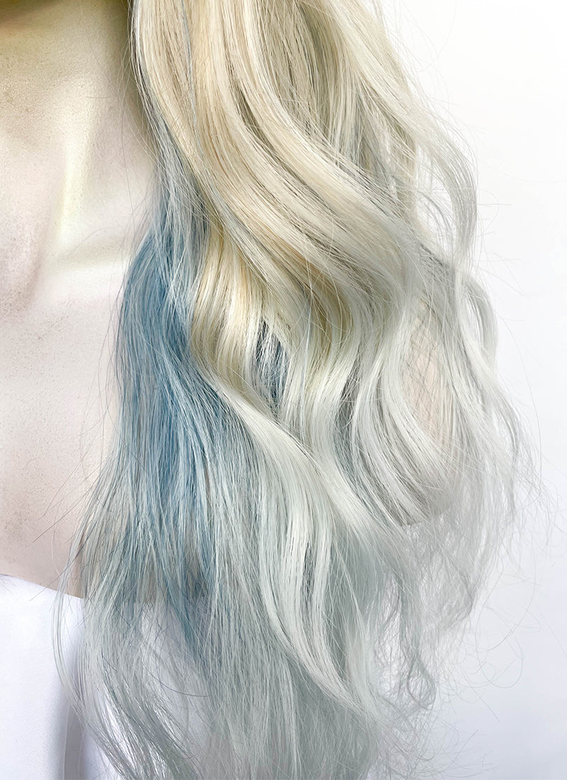 Blonde Blue Ombre Wavy Synthetic Hair Wig NL095