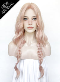 Pale Pink Wavy Synthetic Hair Wig NL1001