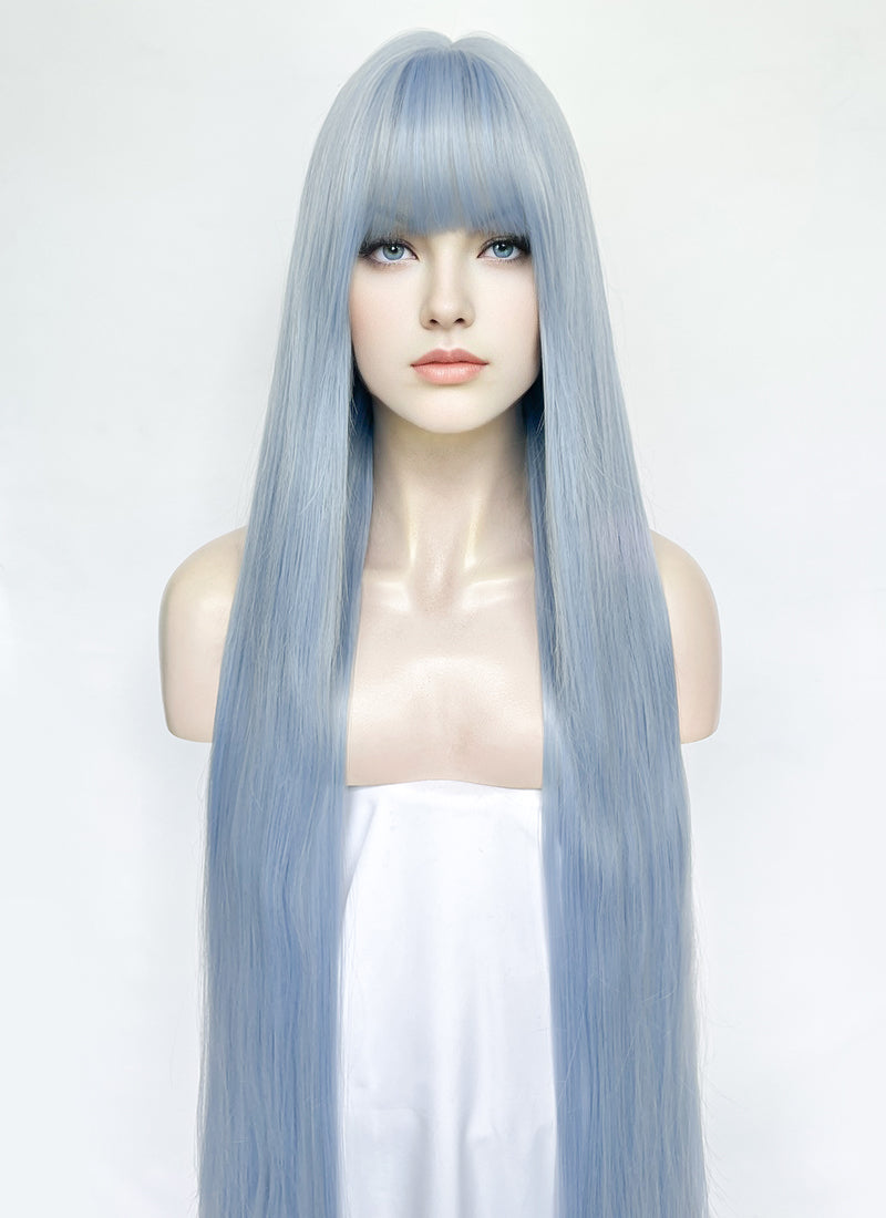 Pastel Blue Straight Synthetic Hair Wig NS558