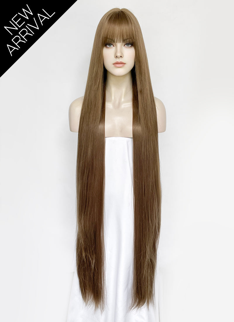 Flaxen Brown Straight Synthetic Hair Wig NS562