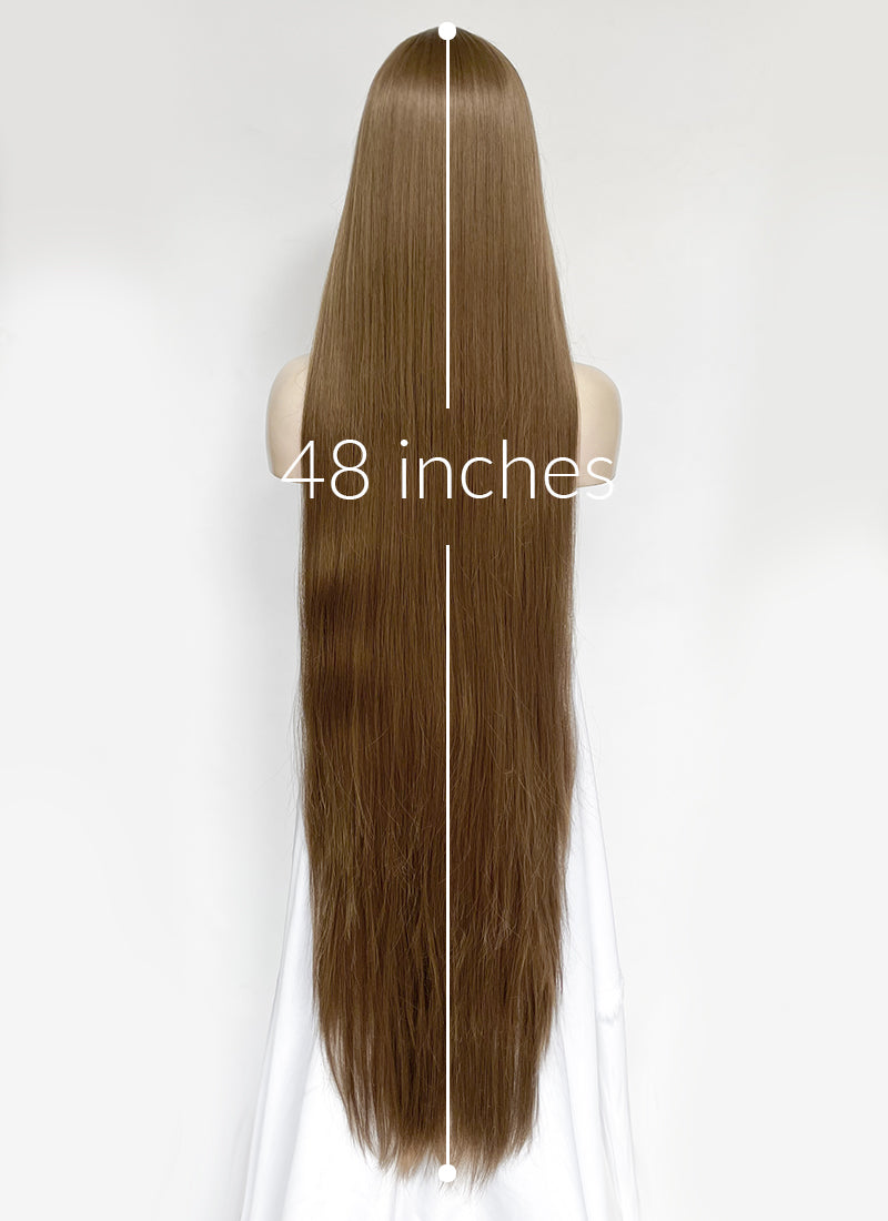 Flaxen Brown Straight Synthetic Hair Wig NS562