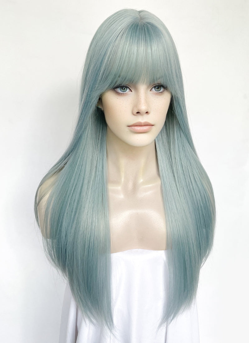 Pastel Blue Straight Synthetic Hair Wig NS565