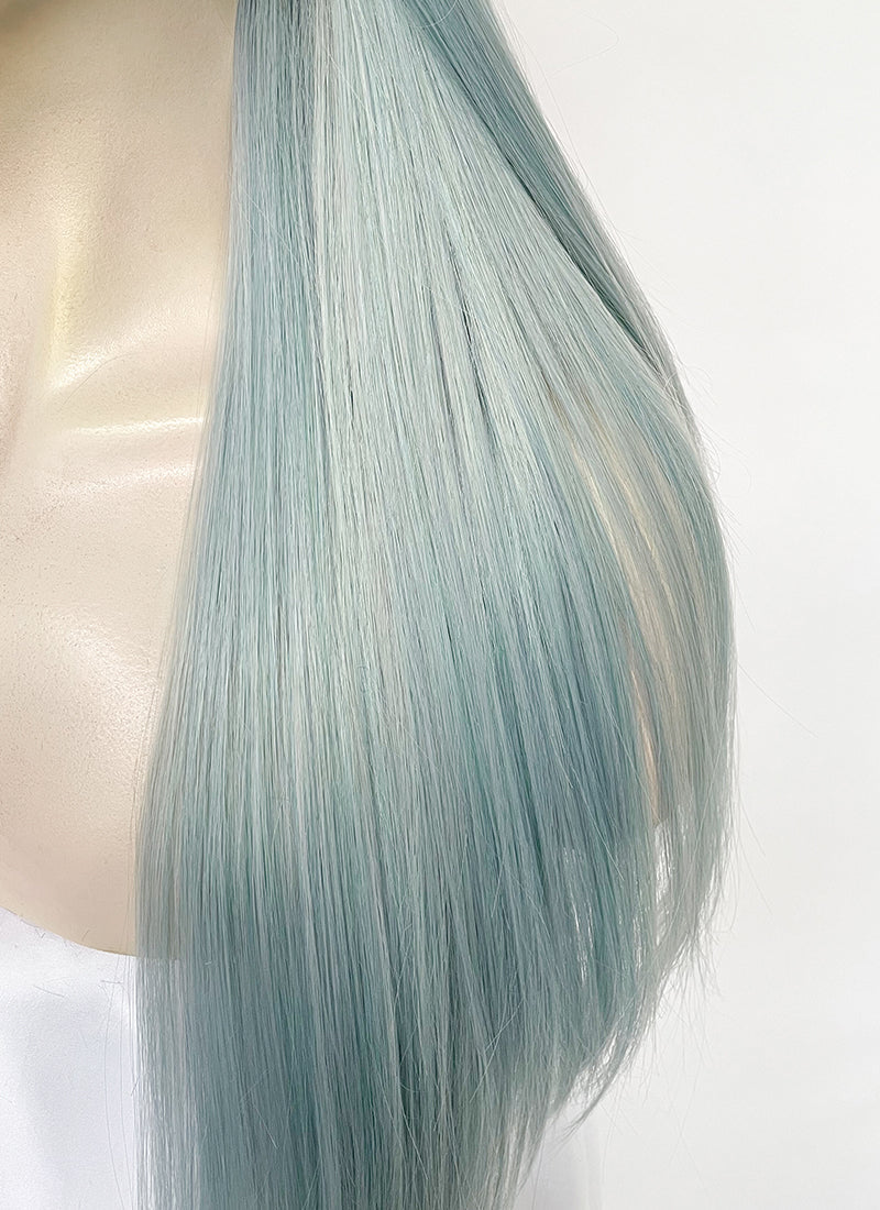 Pastel Blue Straight Synthetic Hair Wig NS565