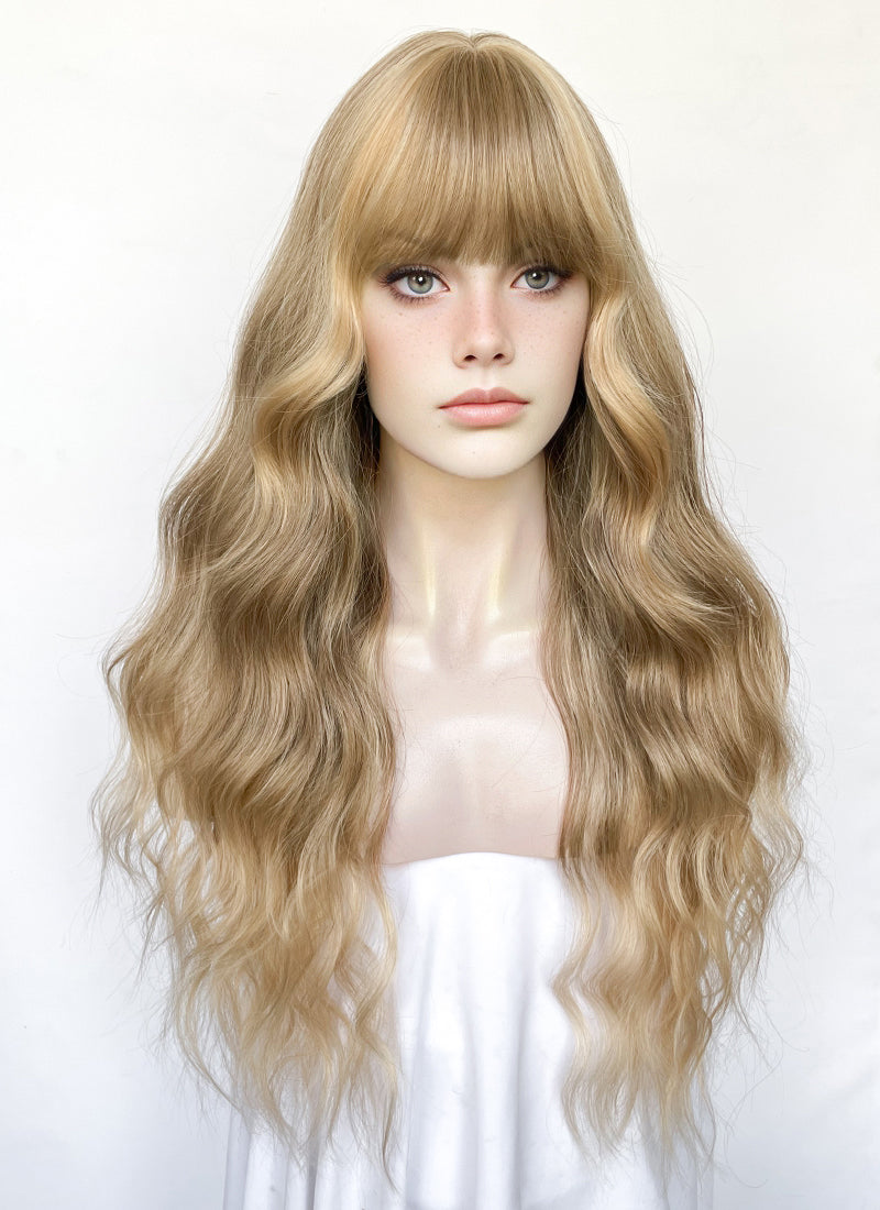 Mixed Blonde Wavy Synthetic Hair Wig NS575