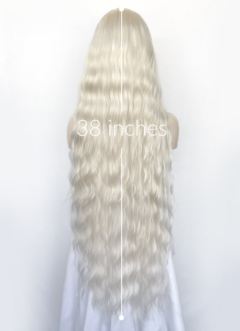 Platinum Blonde Wavy Synthetic Hair Wig NS579