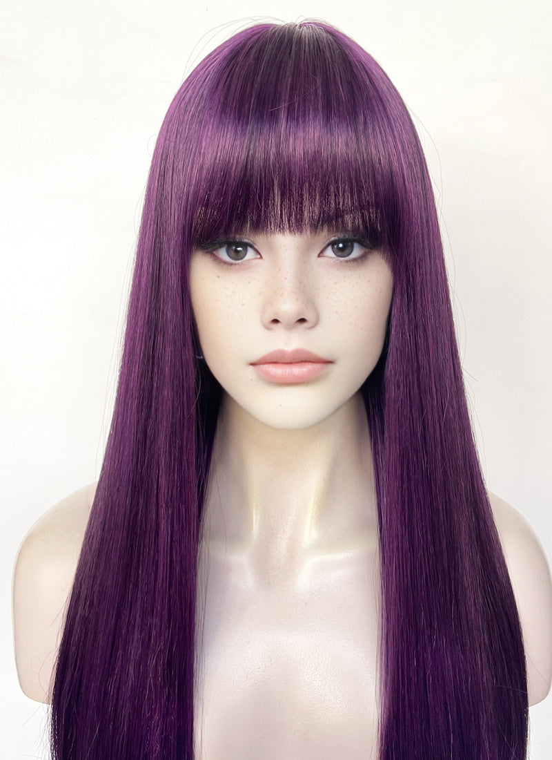 Dark Purple Straight Synthetic Hair Wig NS580