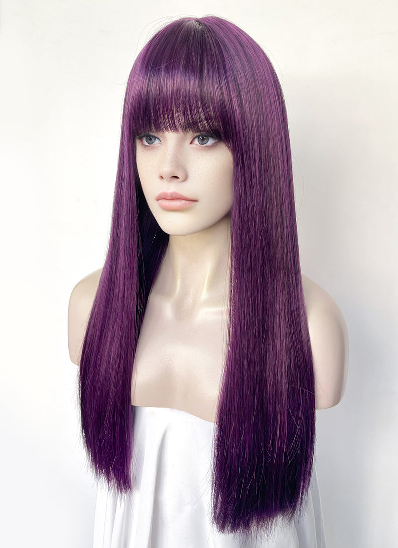 Dark Purple Straight Synthetic Hair Wig NS580