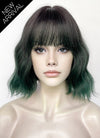 Brunette Green Ombre Wavy Synthetic Hair Wig NS583