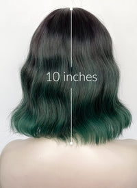 Brunette Green Ombre Wavy Synthetic Hair Wig NS583