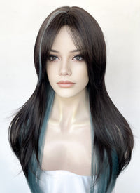 Black Blue Ombre Straight Synthetic Hair Wig NS585