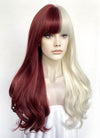 Red Blonde Split Color Wavy Synthetic Hair Wig NS594