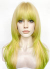 Blonde Green Ombre Straight Synthetic Hair Wig NS595